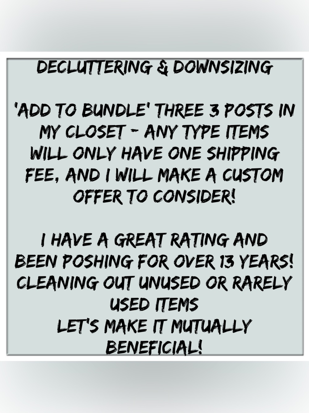 Home Downsizing - Add 3 Posts to a Bundle-Will make Custom Offer to Consider!